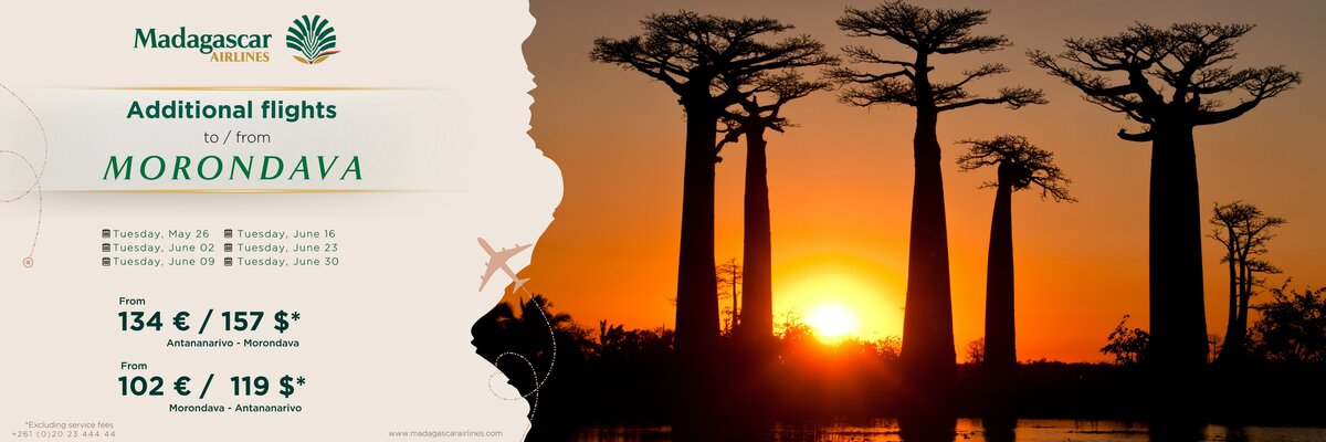 Bannière vols supplémentaires Morondava